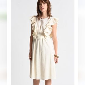 Molly Bracken off white ruffle dress